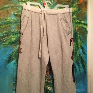 PINK BLING JOGGING SWEATS FOR A&M UNIVERSITY.